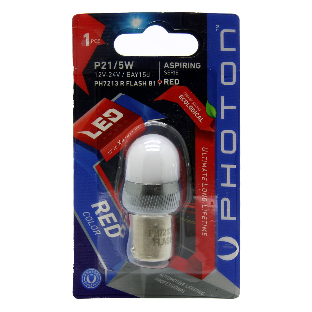 PHOTON P21/5W KIRMIZI FLASH STOP AMPÜLÜ (TEKLİ BLISTER)