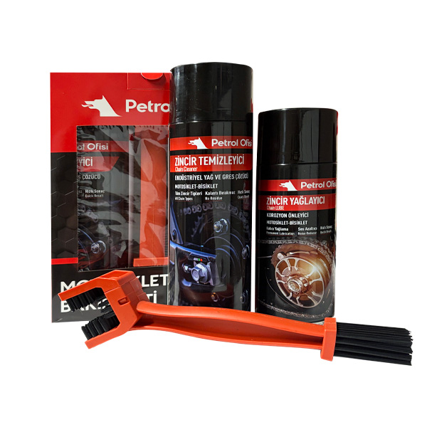 PETROL OFİSİ ZİNCİR BAKIM SETİ (Özel Kutu Temizleme Fırçalı Set)