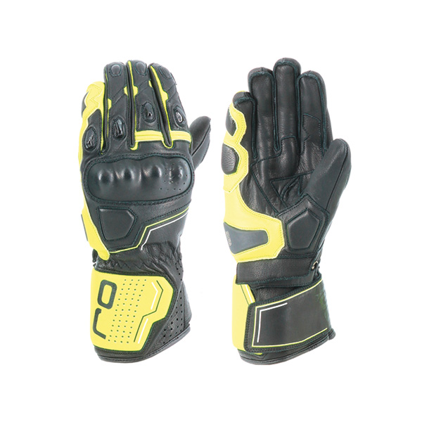 OJ SLEEK SİYAH/SARI KORUMALI UZUN RACING DERİ ELDİVEN 2XL